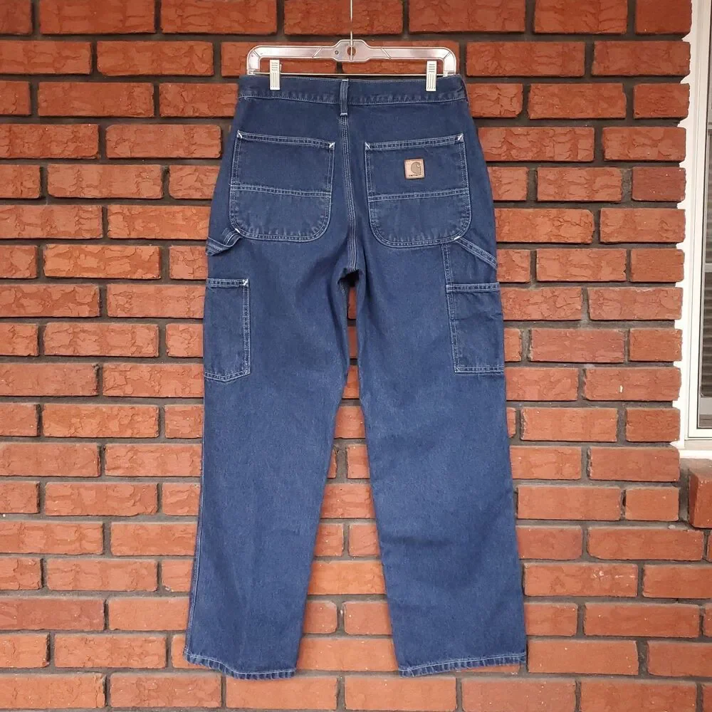 Carhartt B13 Painter Pants Fit 30 x 29 Blue Loose Fit Denim Carpenter Work Jeans - Picture 2 of 12